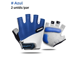 (azul M) Guantes De Ciclismo Unisex, Antideslizantes Y Amortiguadores, Lavables, Estilo Medio Dedo.