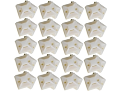 100 Piezas De Soportes Adhesivos Blancos Para Bridas De Cables