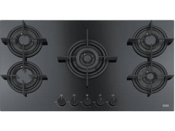 Placa de Gas FRANKE Crystal FHCR 905 4G TC HE BK C (Gas Butano-propano - 88 cm - Negro)