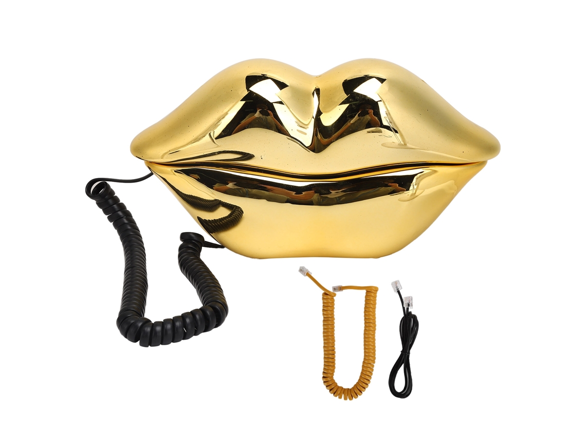Telefone Com Forma De Lábio Dourado Por Eletroplacagem Com Linha Telefônica Para Casa Escritório Hotel