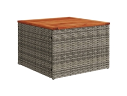 Mesa de Jardín 55x55x37 cm Pata de Mimbre y Madera de Acacia Gris MAISON EXCLUSIVE