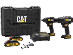 Kit de taladro CATERPILLAR DX12K.2 + atornillador de impacto DX71 de 18 V y 2 Ah