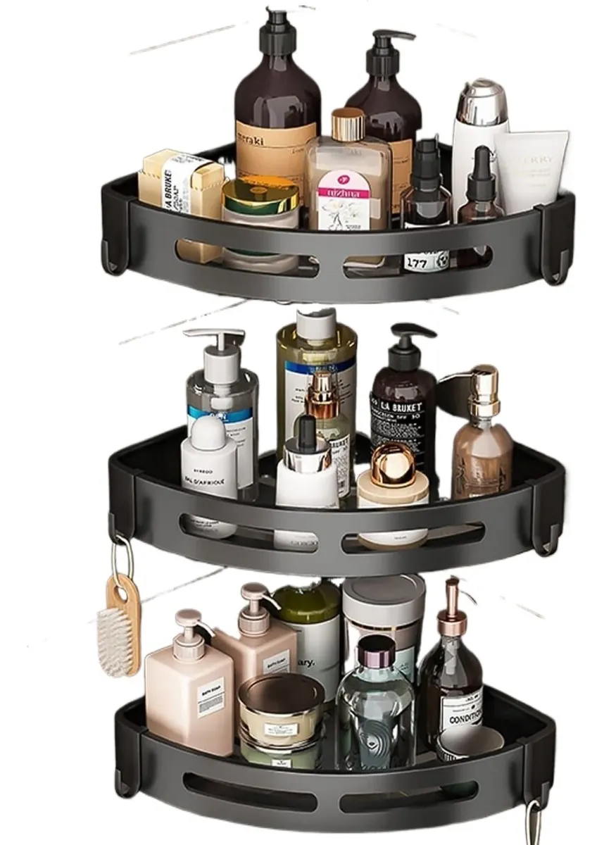 Estante de baño, organizador de esquina de baño de 3 piezas vayotoy
