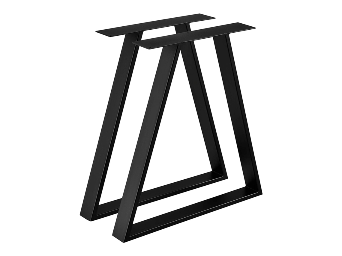 Juego de 2 Patas de Mesa [EN.CASA] Lyngby (Acero - 72 x 55 x 6 cm - Negro Mate)