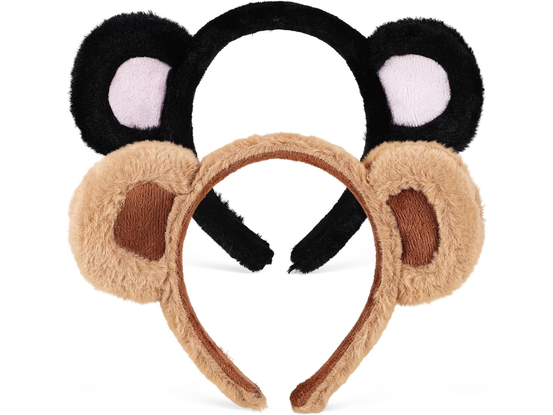 Diademas De Felpa Nuobesty Con Orejas Suaves, Juego De 2, Negro Y Rosa, Para Bailes De Máscaras Y Fiestas.