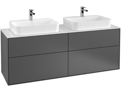 Villeroy und Boch Finion Unidad de lavabo G432001600x603x501mm con iluminación LED placa de cubierta Negro Mate