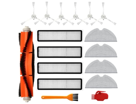 Kit de accesorios para piezas de aspiradora Dreame D9, incluye 1 cepillo principal, 6 cepillos laterales, 4 filtros, 4 trapeadores, 2 cepillos de l...