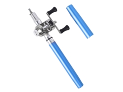 Combo Caña De Pescar Mini Pluma Telescópica Ligera De Fibra De Vidrio Portátil Para Río Lago Azul
