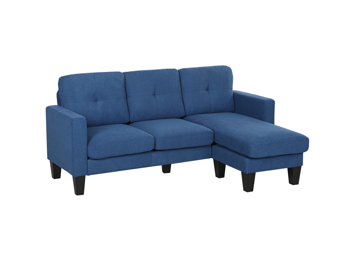 Chaise Longue Reversible De Chenilla, 186x130x84 Cm, Azul.