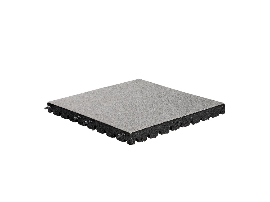Baldosa de caucho EPDM - Gris - 50x50 cm - 45mm - Incl. Plumas GRANUFLEX