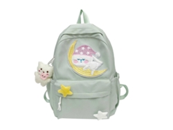 Mochila de viaje 2023 con correas dobles, linda bandolera para estudiantes, mochila escolar ligera, verde.