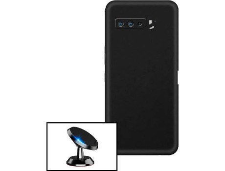 Carcasa + Soporte Asus ROG Phone 5s PHONECARE Silicona Líquida Negro 72741