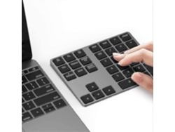 Teclado numérico externo Bluetooth delgado de aluminio recargable con 34 teclas para entrada de datos Everley891