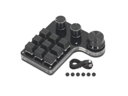 Mini Teclado Mecánico, 9 Teclas, 3 Botones, Interruptor Rgb Rojo, Cable Usb-c
