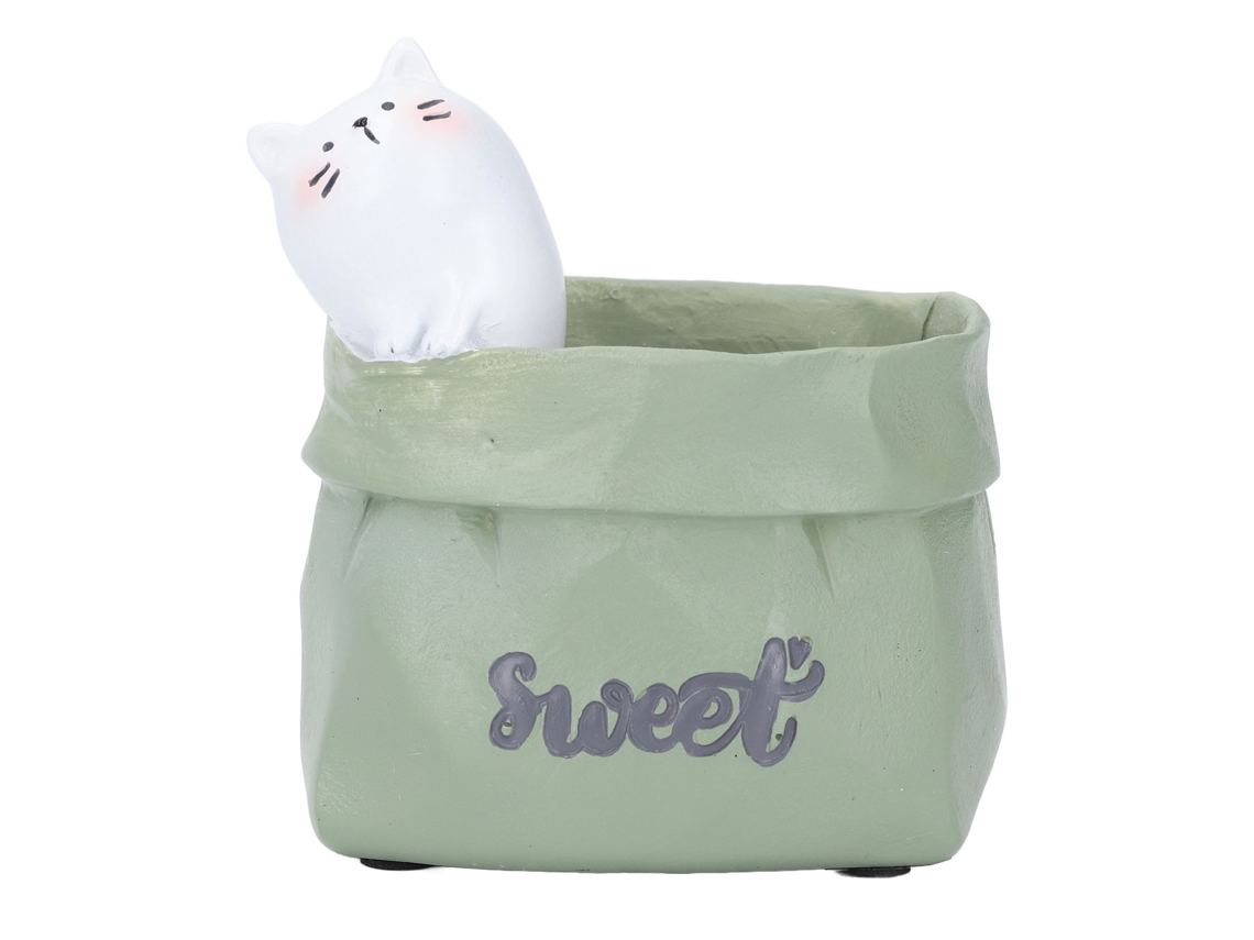 Portalápices Adorno De Mesa Resina Lindo Animal Bolsa De Supermercado Jarrón Suculento