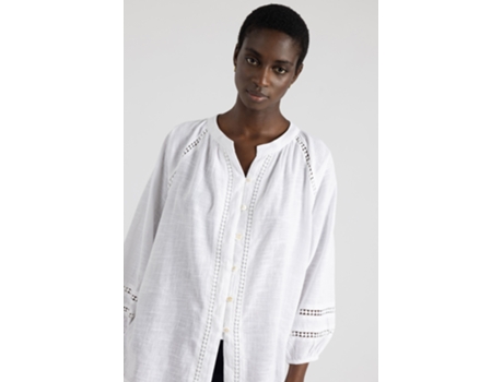 Blusa de Mujer THROTTLEMAN Algodón Blanco (L)