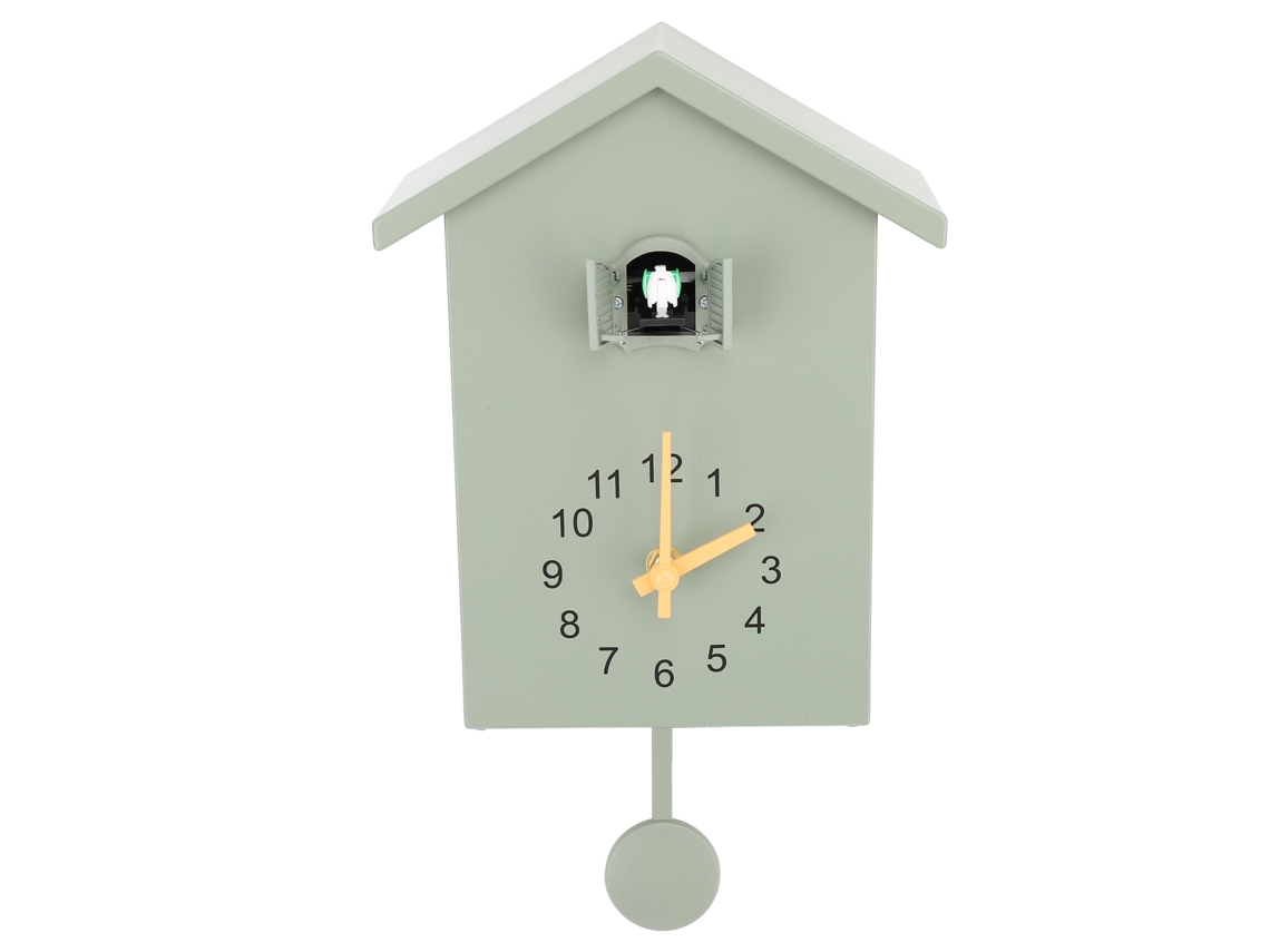 Reloj De Pared Con Péndulo Estilo Nido De Pájaro Nórdico Con Canto De Pájaro Verde Para Uso En Interiores.