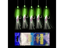 Juego De 5 Señuelos De Pesca Con Anzuelos Y Perlas Luminosas, Accesorios De Pesca Para Agua Dulce Y Salada.