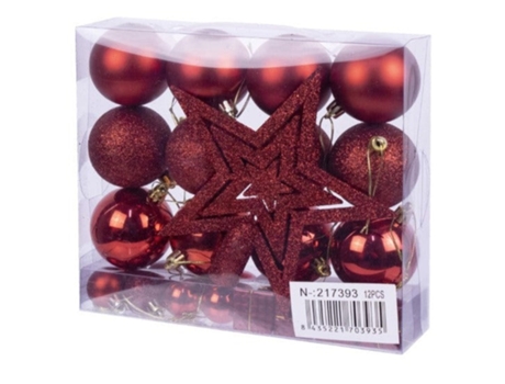 Juego de adornos de Navidad con estrella adornos colgantes para decoración de árbol de Navidad Rojo 29pcs SELEOK