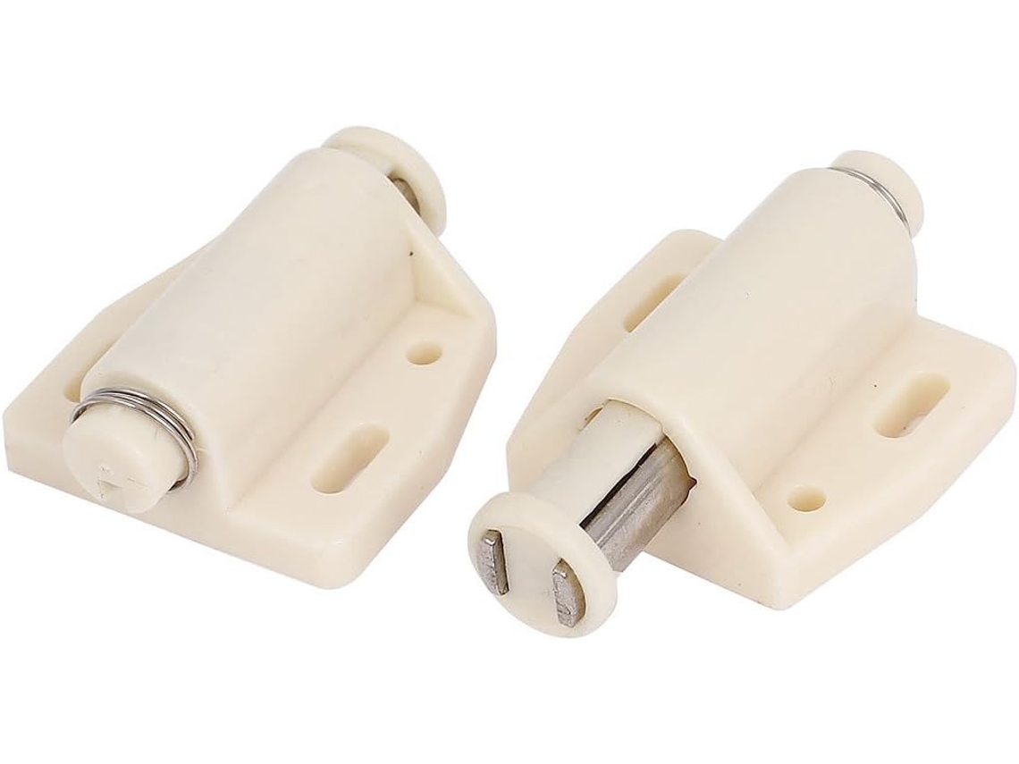 Piezas Cocina Puerta Armario Magnética Cierre Táctil Presión Abrir, Color Beige, 2