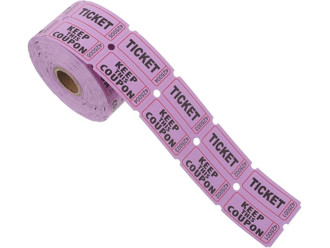 Lote De 1000 Boletos De Rifa Morados Numerados, Rollo Doble – Boletos Para Eventos