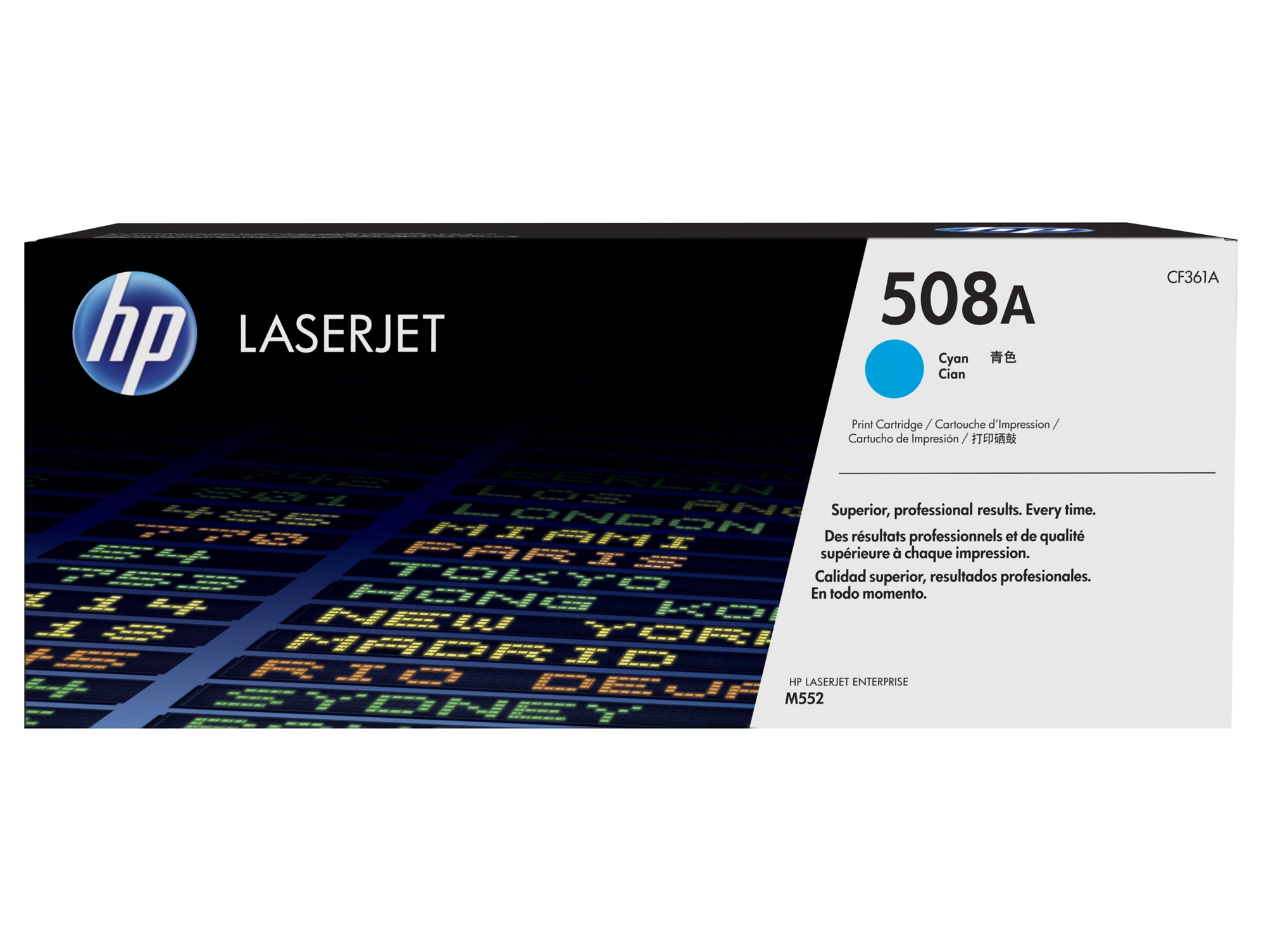 Cartucho de tóner original LaserJet HP 508A cian para Laserjet Enterprise series M552