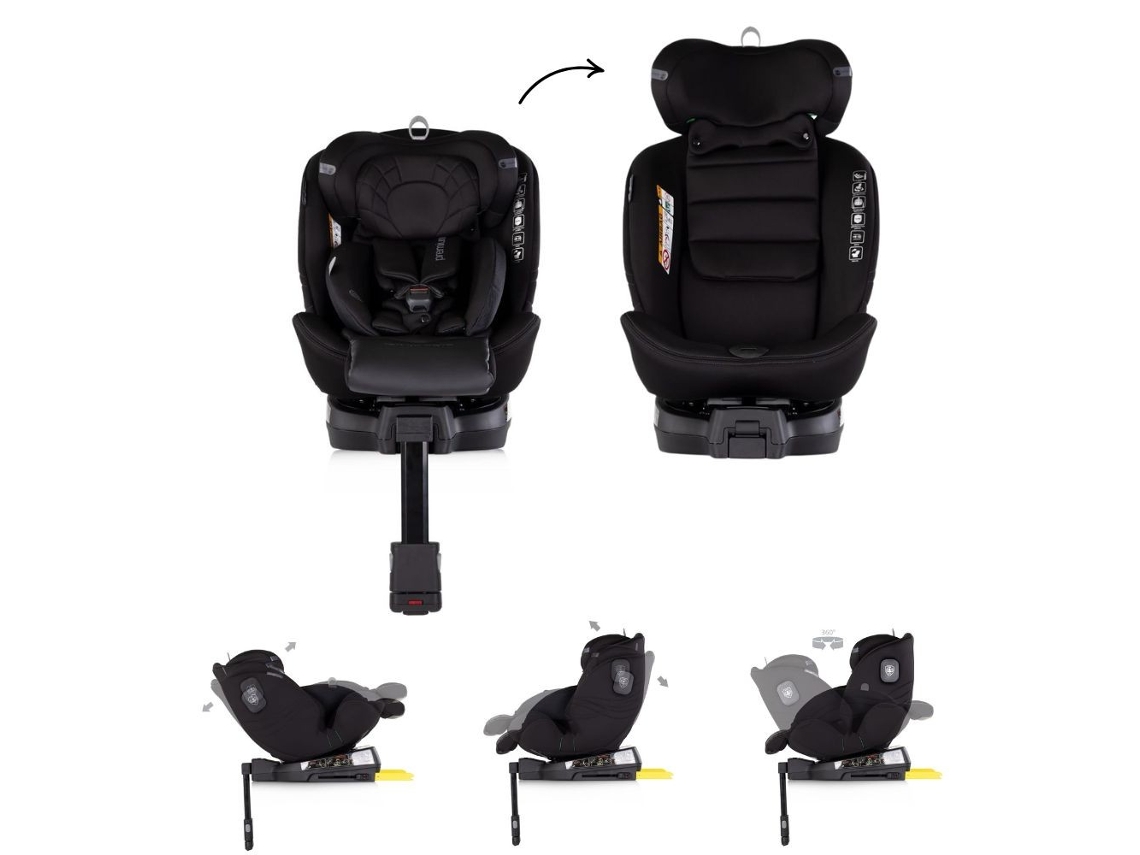 Silla de coche Premium I Talla 40 150 cm con Isofix y Rotación 360º Chipolino Blackberry