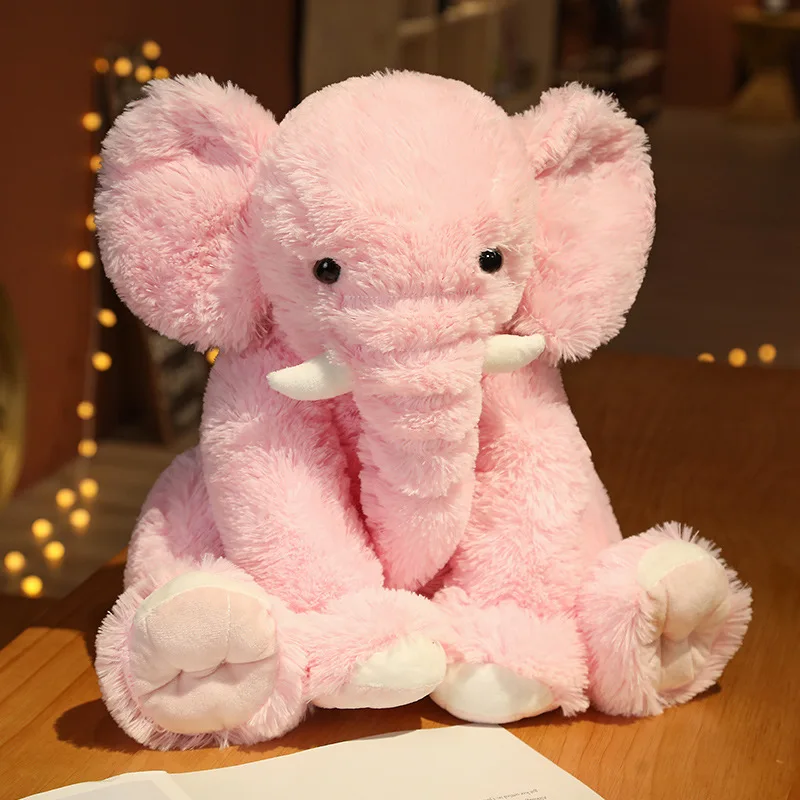 (rosa 45cm) Lindo Peluche Realista De Elefante De Dibujos Animados