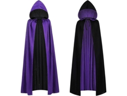 Capa reversible para adultos y niños, disfraz de vampiro, bruja o mago para Halloween, Navidad, Pascua, negro y morado, 90 cm