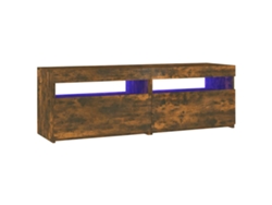 Mueble de TV con luces LED, Roble Ahumado, MAISON EXCLUSIVE, 120x35x40 cm