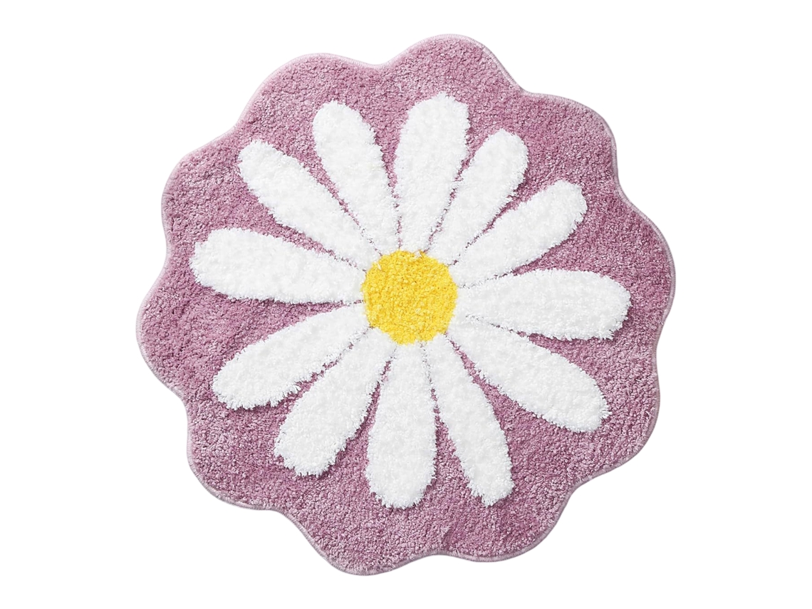 VYLARA Tapete Fofo Florido, 65x65cm, Antiderrapante, Lavável, Ideal Para Banheiro E Cozinha