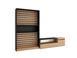 Muebles de Salón para TV 260x186x35cm Para TV hasta 65 Mueble Televisión Roble y negro
