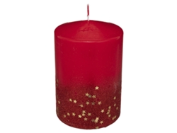 Vela de purpurina roja 15 x 10 - FEERIC LIGHTS & CHRISTMAS