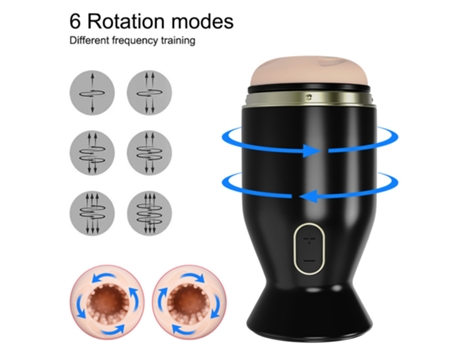 Masturbador masculino de rotación automática, copa de masturbación para entrenador de glande (negro) YIZHOOD