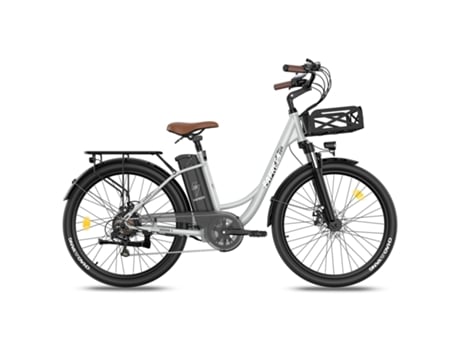 Bicicleta Eléctrica FAFREES F26 Lasting Motor 250W Batería 36V20.3Ah Alcance 160Km Freno de Disco Mecánico Gris