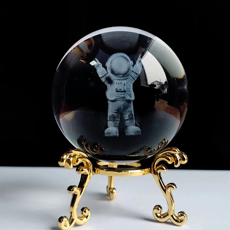 (estilo 6 60 Mm) Bola De Cristal De 60 Mm, Esfera De Vidrio Tallada En 3d, Pisapapeles Con Base.