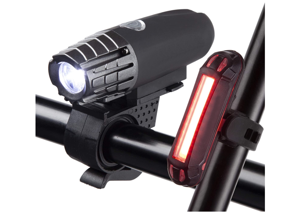 Juego De Luces Para Bicicleta, Recargables Por Usb, Potentes Lúmenes, Luz Delantera Y Trasera, Accesorios Para Bicicleta Para Montar De Noche, Negro