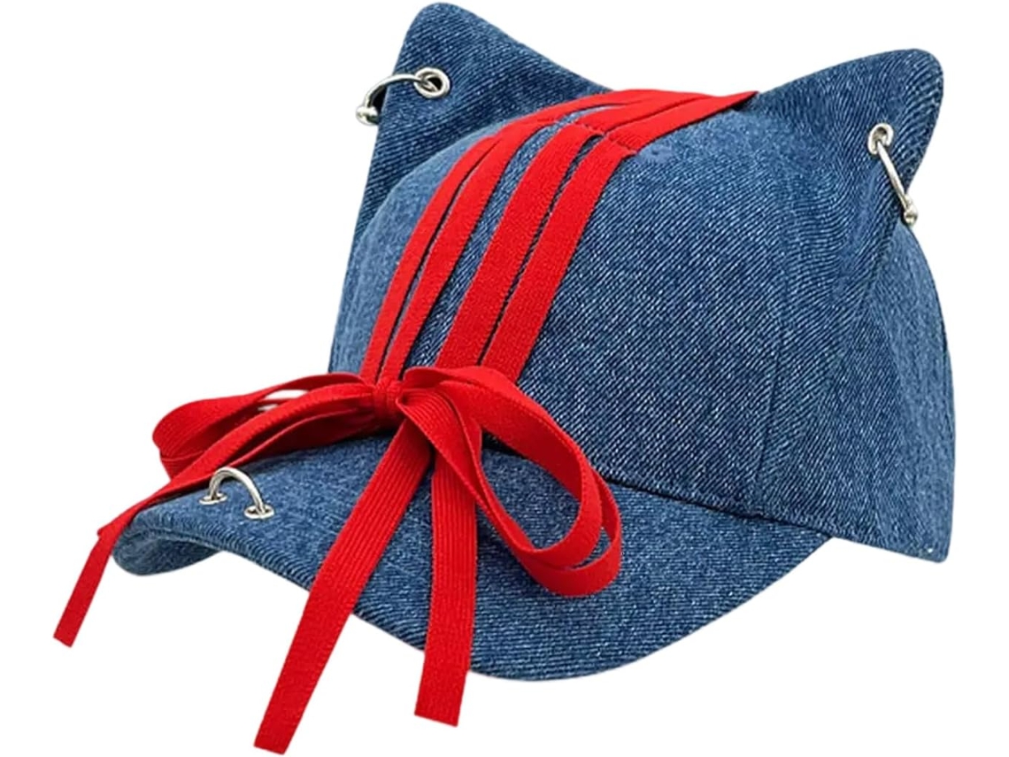 Gorras De Béisbol Elegantes Con Orejas De Gato, Lazo Decorativo, Anillos De Metal, Sombrero