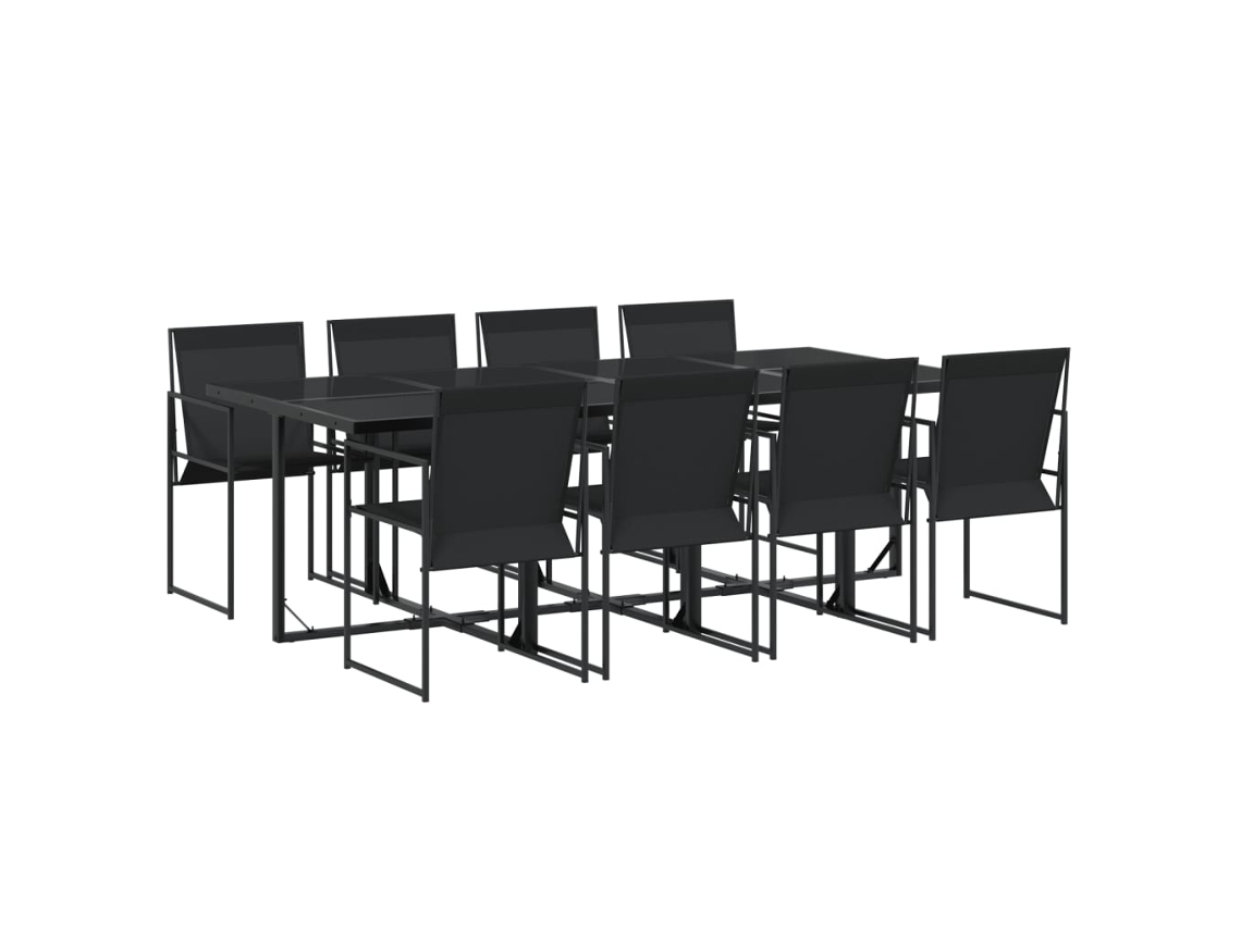 Maison Exclusive - Juego De Comedor Para Jardín 9 Piezas Textilene Negro