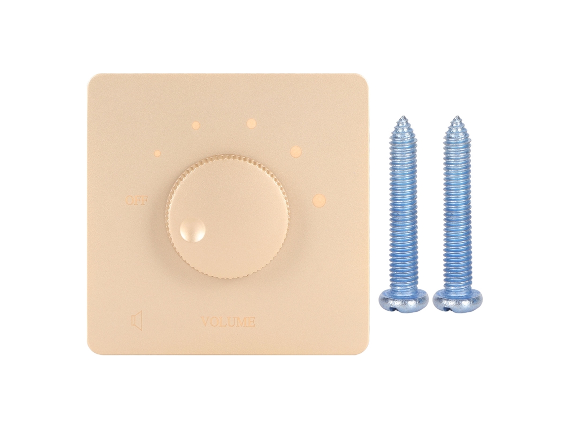 Controlador De Volume Profissional 50w Com 5 Marchas E Botão Anti-deslizante Para Alto-falantes Residenciais Dourado