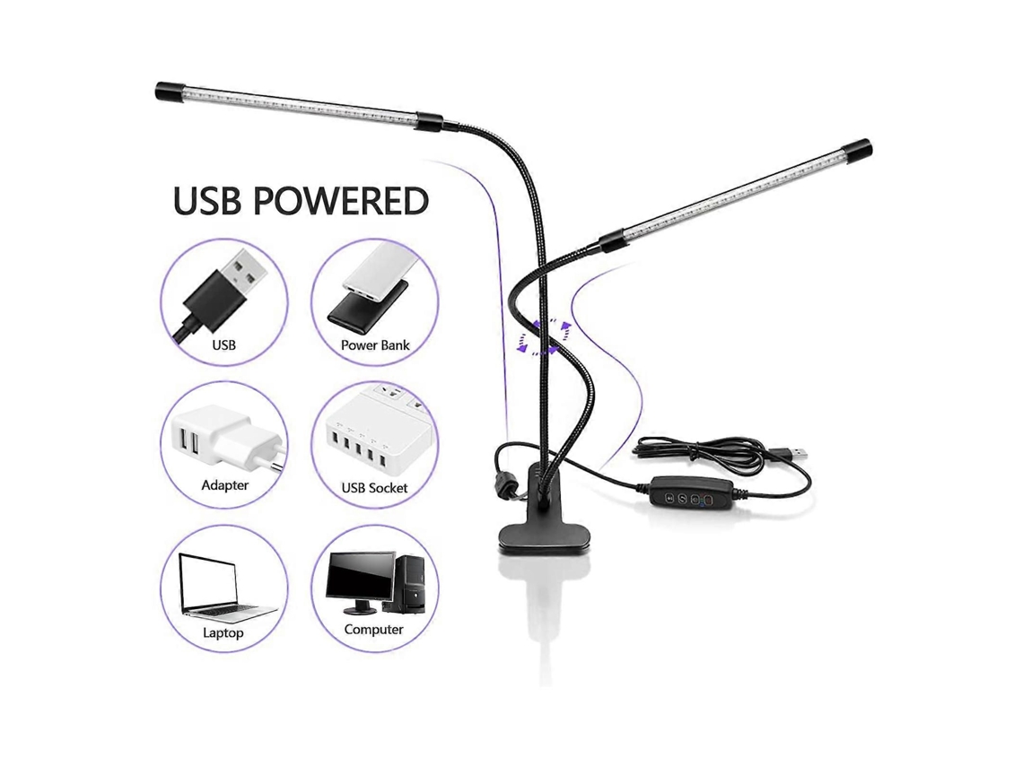Lámpara LED UV para manicura, lámpara UV para curado de gel, luz UV de 20 W con clip, 10 niveles de atenuación, función de temporizador GOKOCO