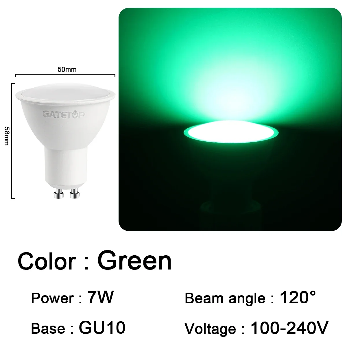 (gu10 Verde, 16 Bombillas Led) Adecuado Para Celebraciones Festivas, Karaokes, Bares Y Escaparates.