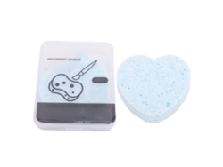 2 Esponjas De Pintura A Base De Agua Con Forma De Corazón, De Alta Absorción Y Estuche Azul.