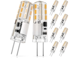 Bombilla Led G4, 1,4 W Equivalente A Halógena De 10 W, Ca/cc 12 V, Blanco Cálido 3000 K, 120 Lúmenes, 10 Unidades.