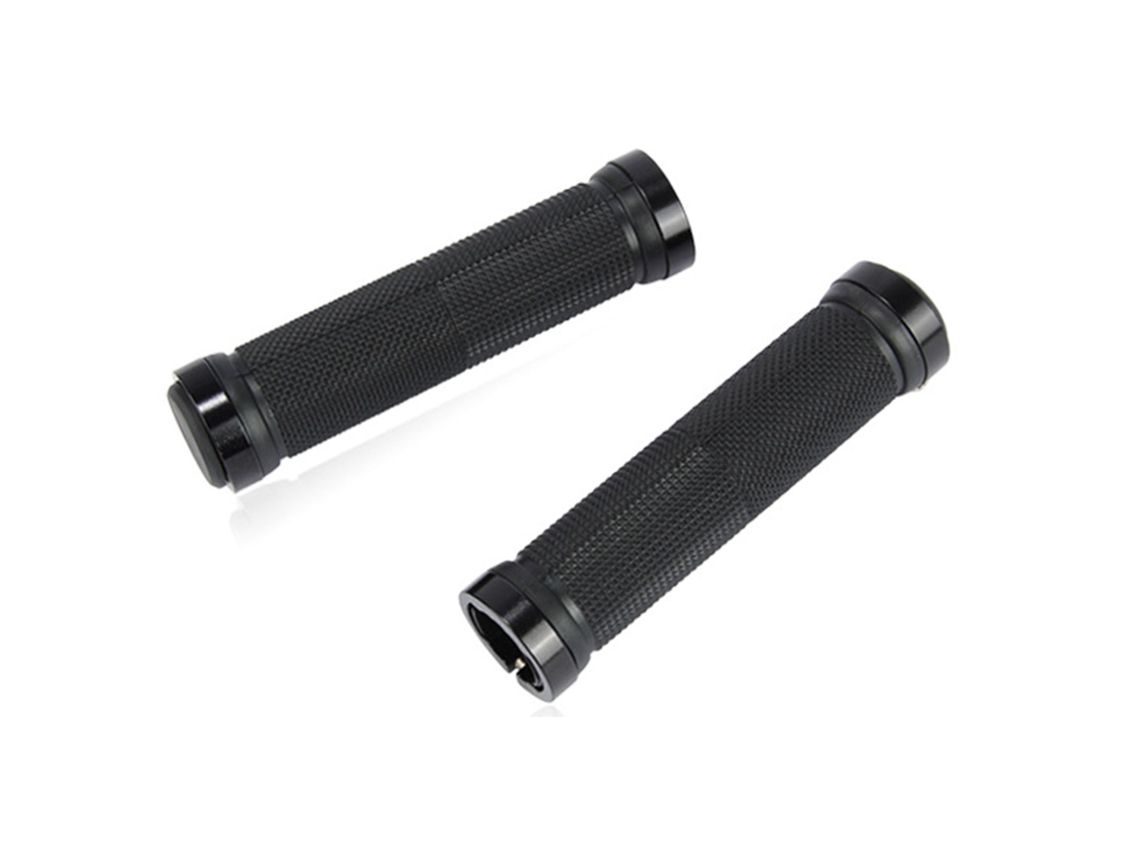 2 Puños Antideslizantes De Goma Con Anillos Metálicos Para Bicicletas De Carretera Y De Montaña.
