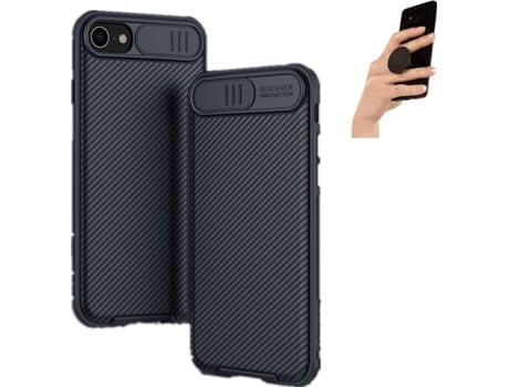 Carcasa y Popsocket Iphone 8 Camshield Nillkin (Negro)
