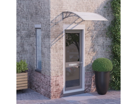 MAISON EXCLUSIVE Marquesina puerta policarbonato gris y transparente 100x80 cm