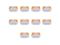 10 Piezas Conectores De Cable De Palanca Nut Quick Compact Empuje En Terminal Block 223-4p