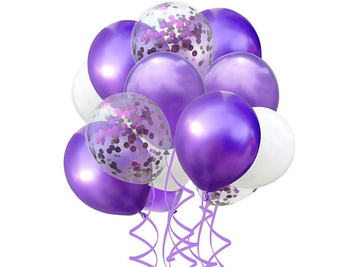 Kit de balões de látex metálicos Fasst com luzes de cordão para aniversários e festas comemorativas, 30 cm (12 polegadas)