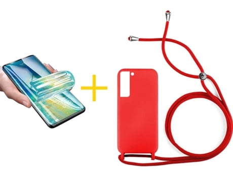 Carcasa + Protector de Pantalla para Samsung Galaxy S22 Plus 5G ACCETEL Rojo